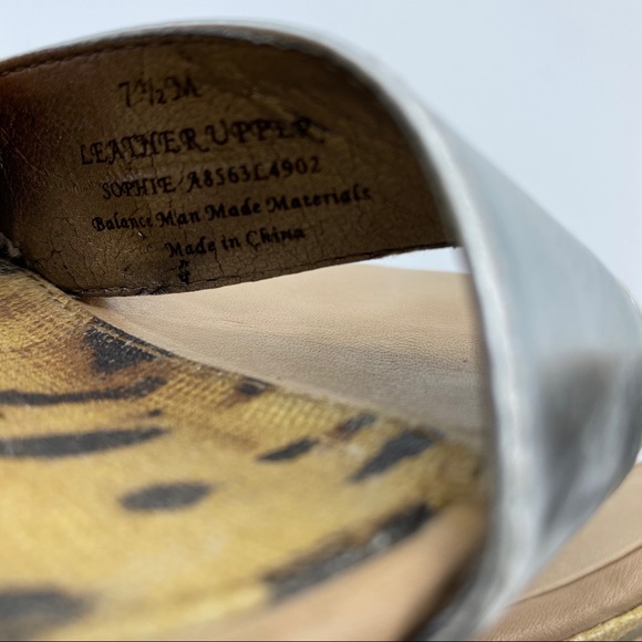 Sam Eldeman 7 1/2 Sophie Silver Brown Ankle strap - Picture 6 of 6